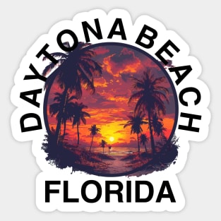 Daytona Beach - Florida (with Black Lettering) Sticker